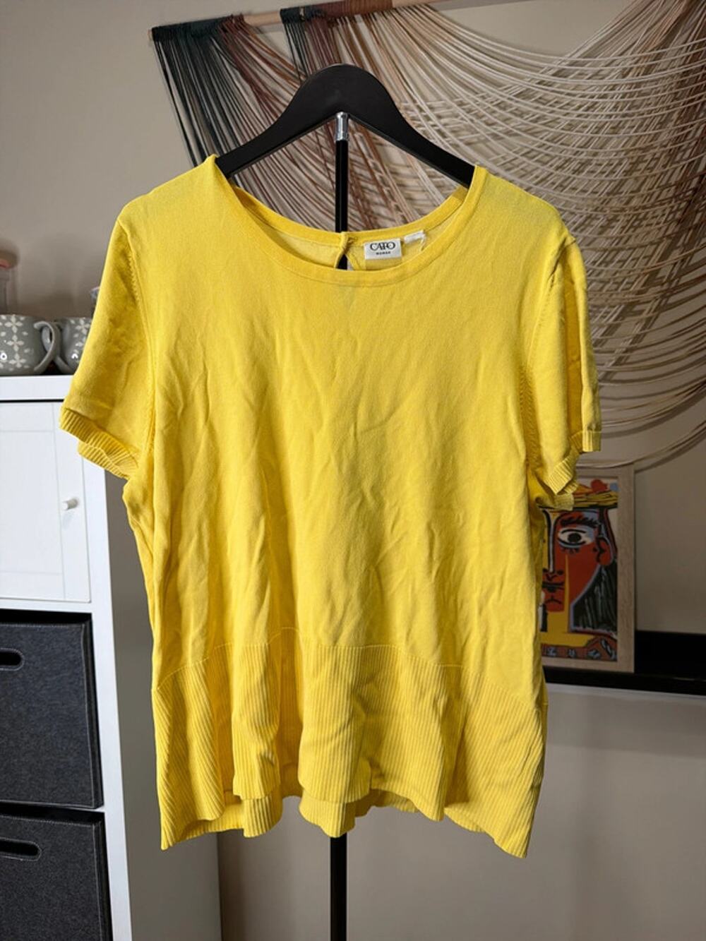 Cato yellow short sleeve top XL 3191